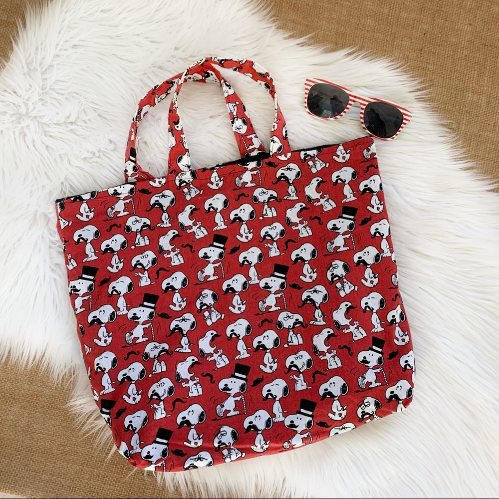 Snoopy Print Red Tote